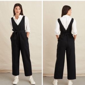 ALEX MILL Ollie RECYCLED Denim OVERALLS Black V-NECK Sleeveless SMALL 2-4